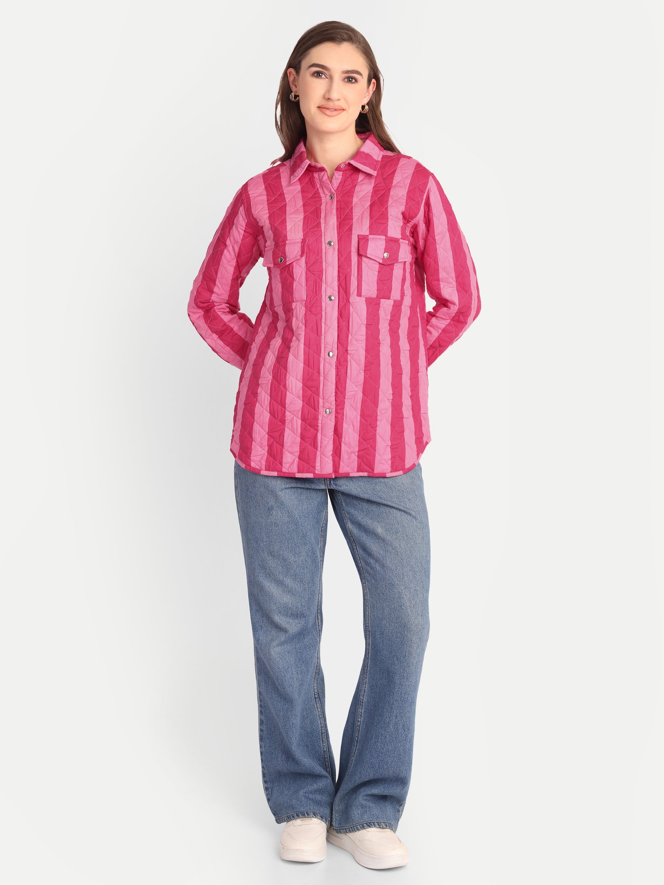 Marais Quilted Pink Stripe Jacket