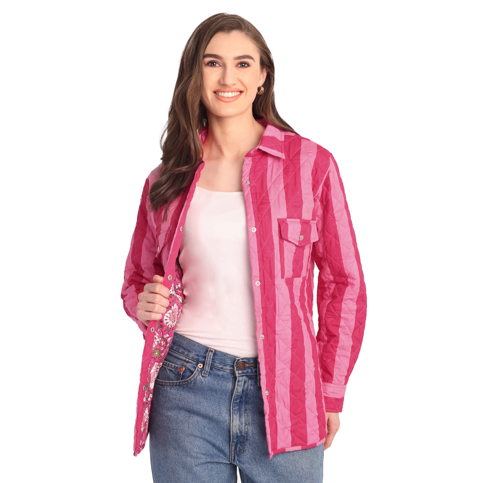 Marais Quilted Pink Stripe Jacket