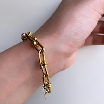 Haley U-Link Gold Bracelet