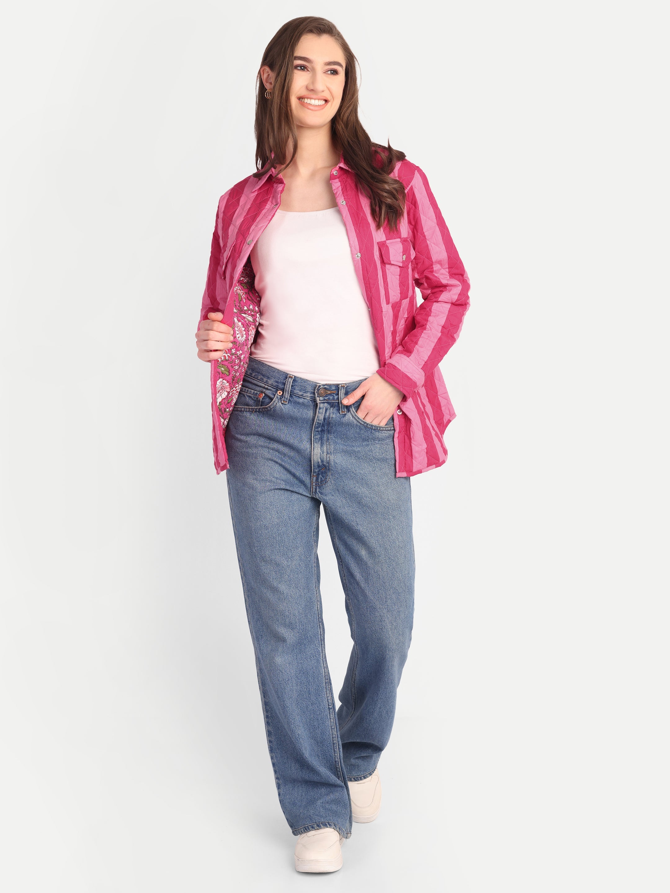 Marais Quilted Pink Stripe Jacket