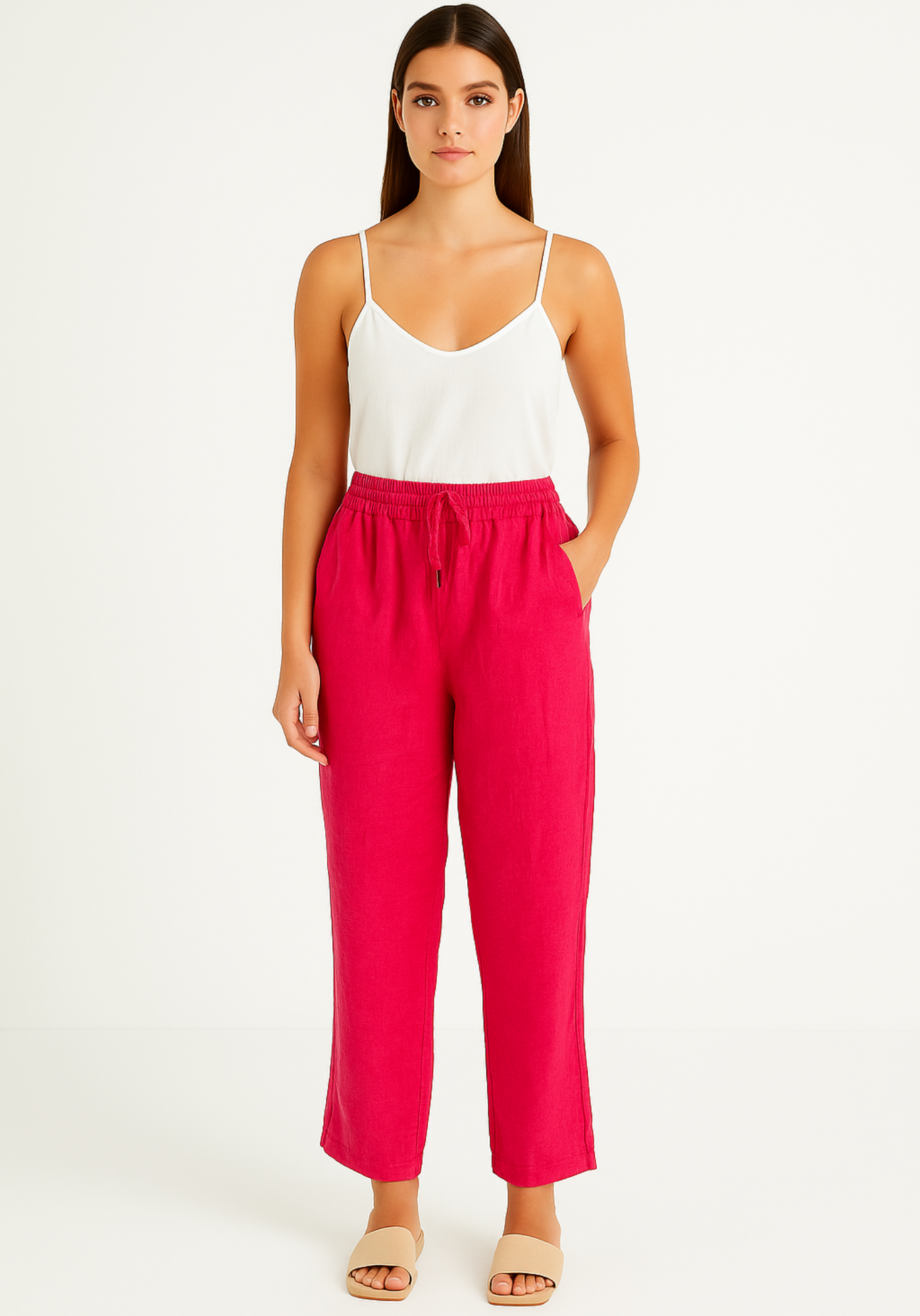 Hot Pink Linen Pants