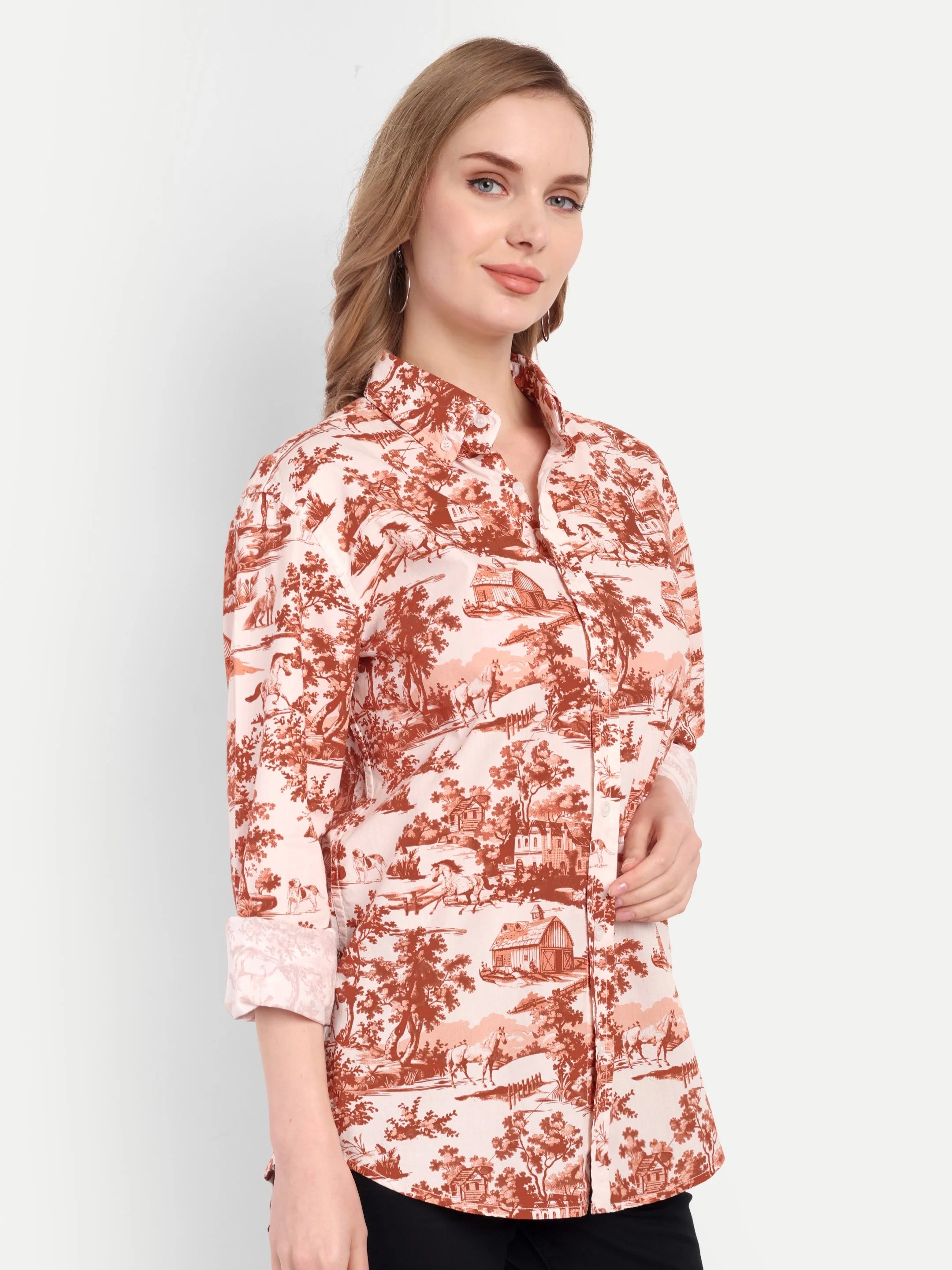 Brown Toile Shirt
