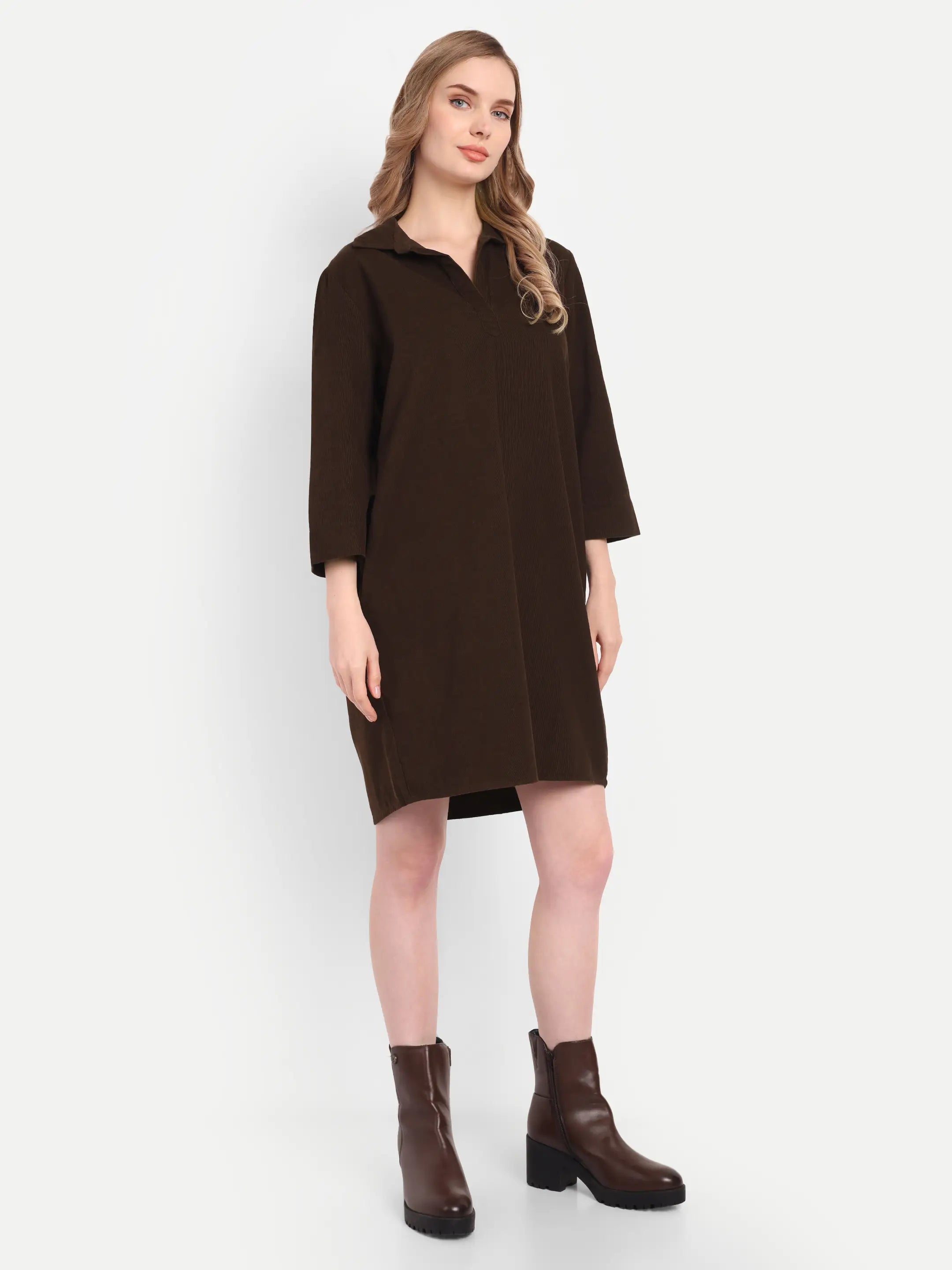 Chocolate Shirt Dress (Short)