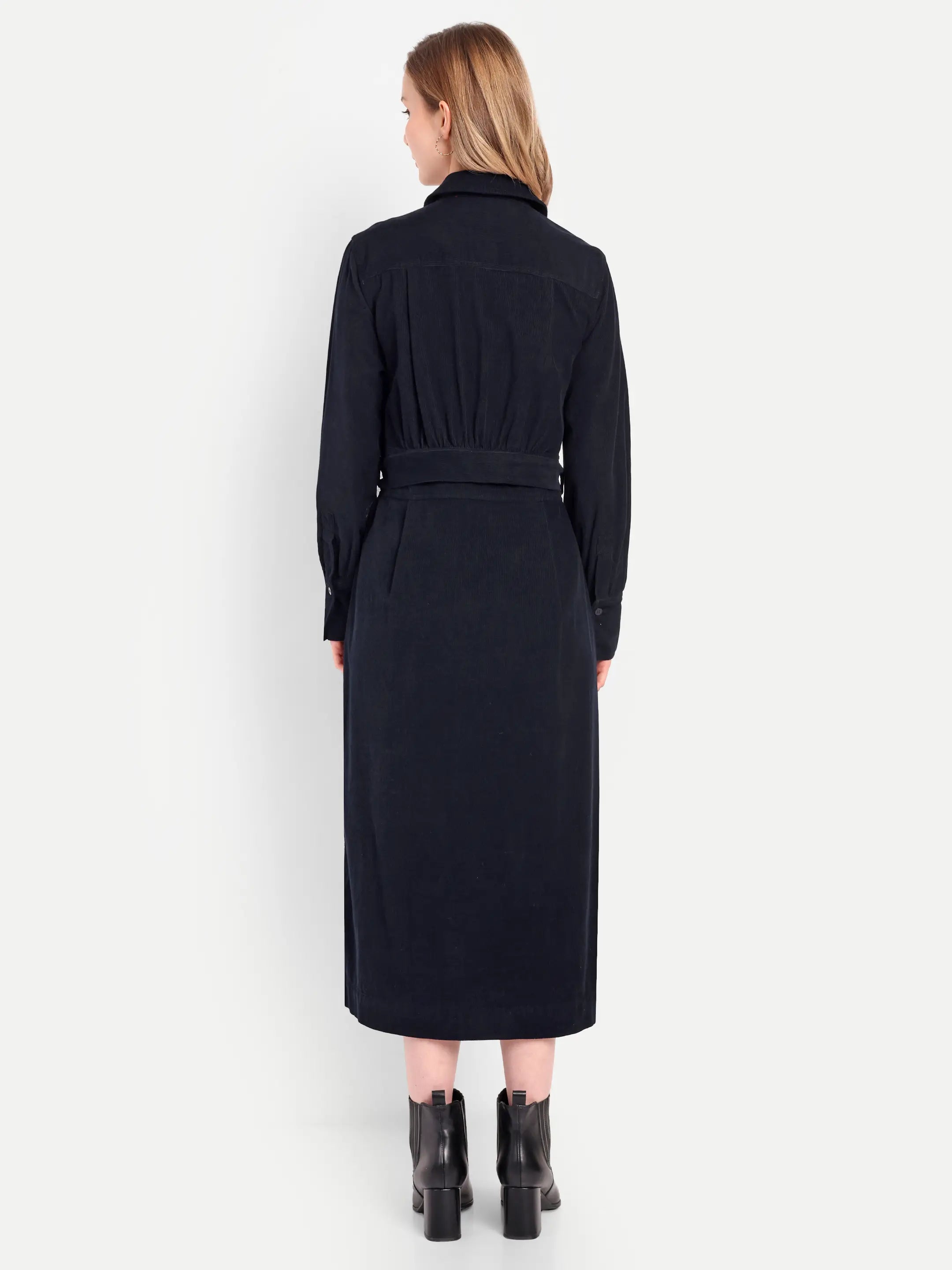 Navy Chorduroy  Shirt dress