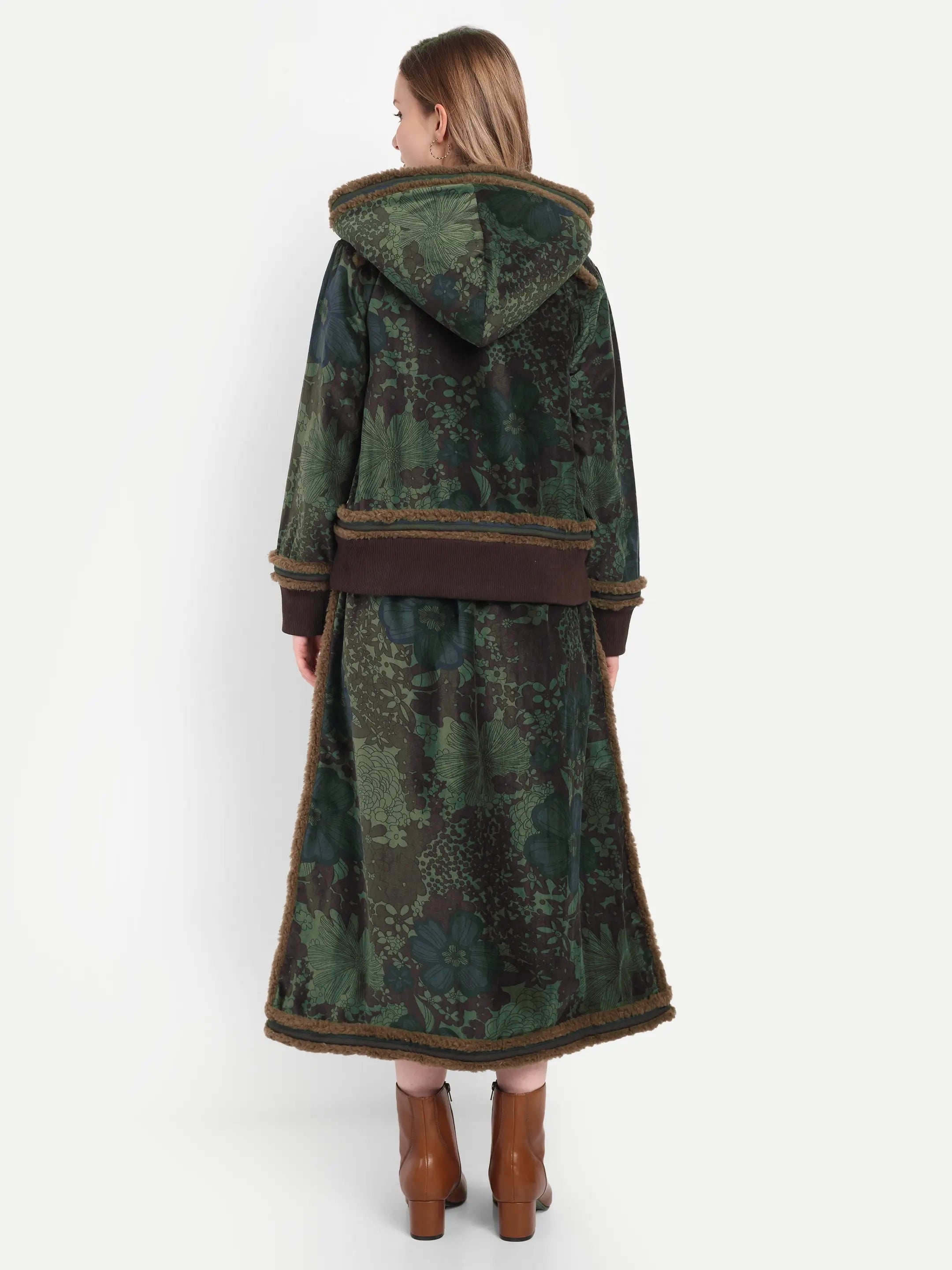 Scandanavian green velvet skirt