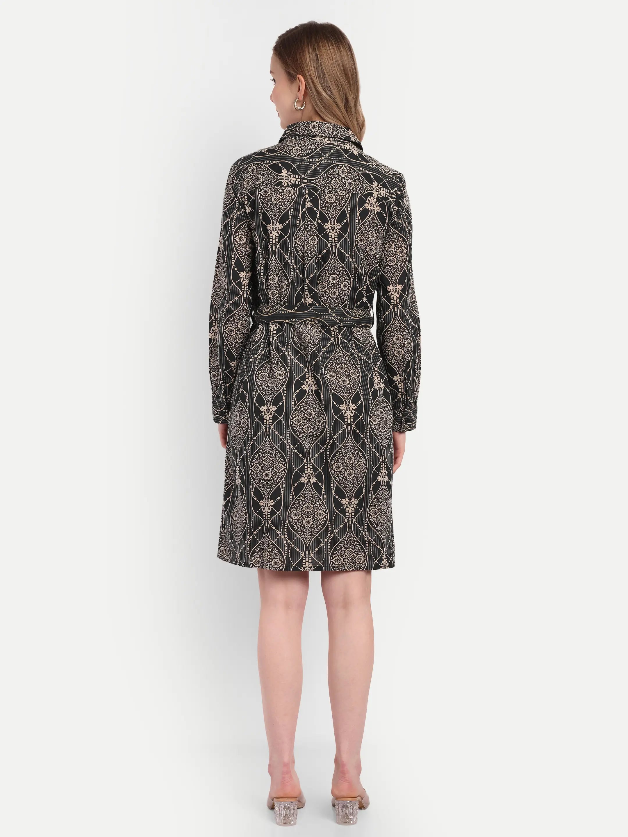 Black Vase Shirt Dress