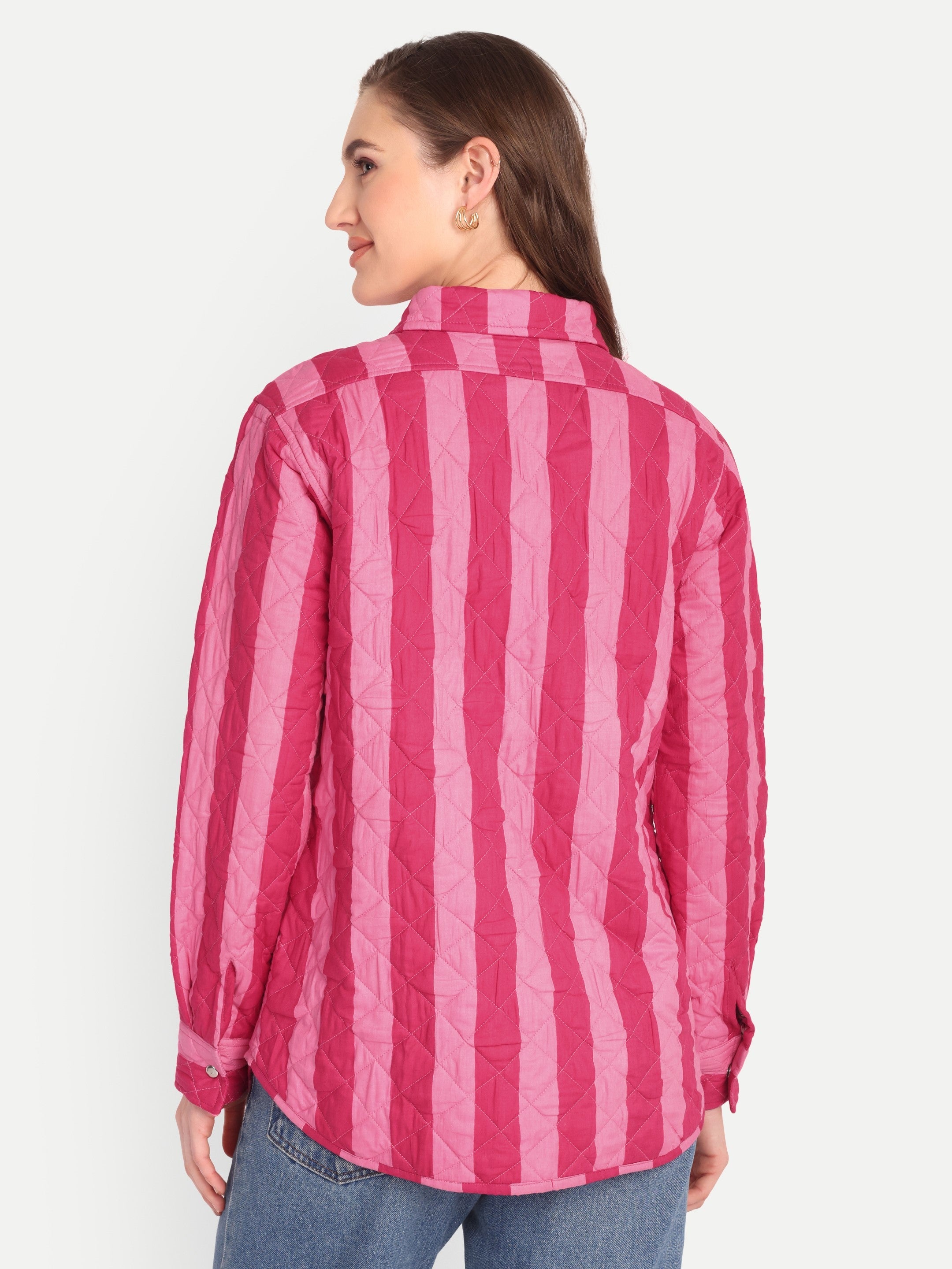 Marais Quilted Pink Stripe Jacket