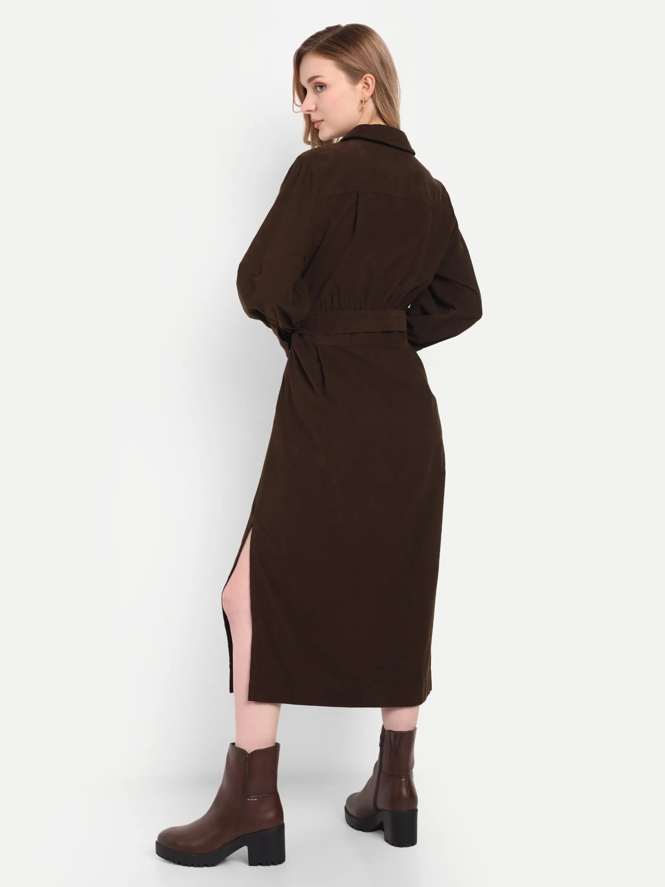 Chocolate Shirt Dress (Maxi)
