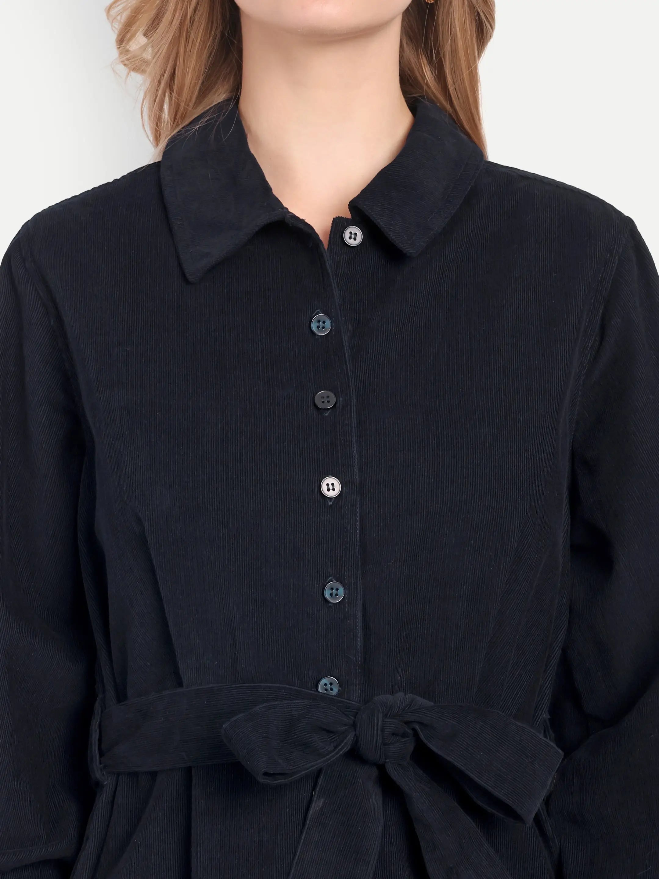 Navy Chorduroy  Shirt dress