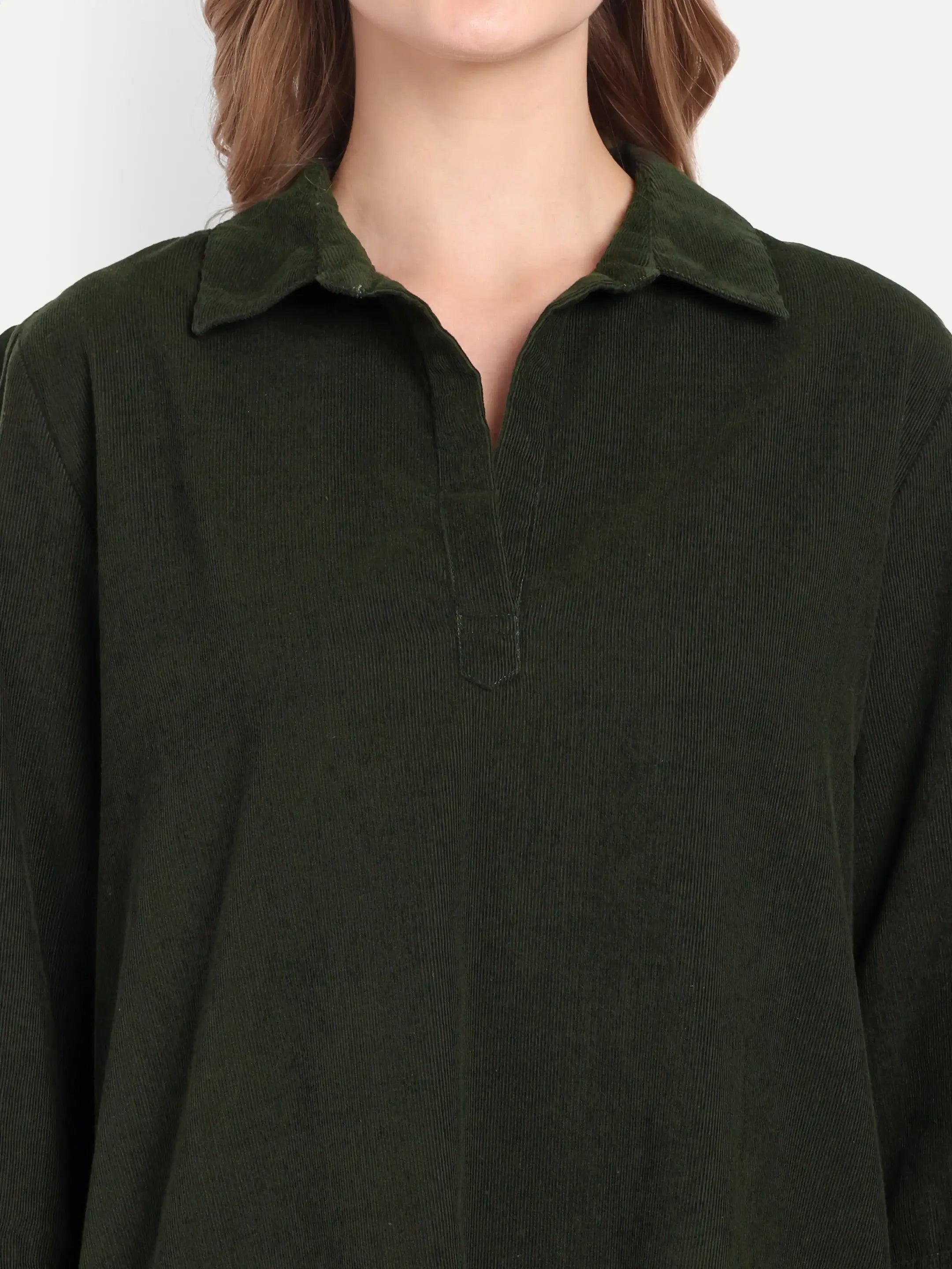 Olive Shirt Dress (Short)