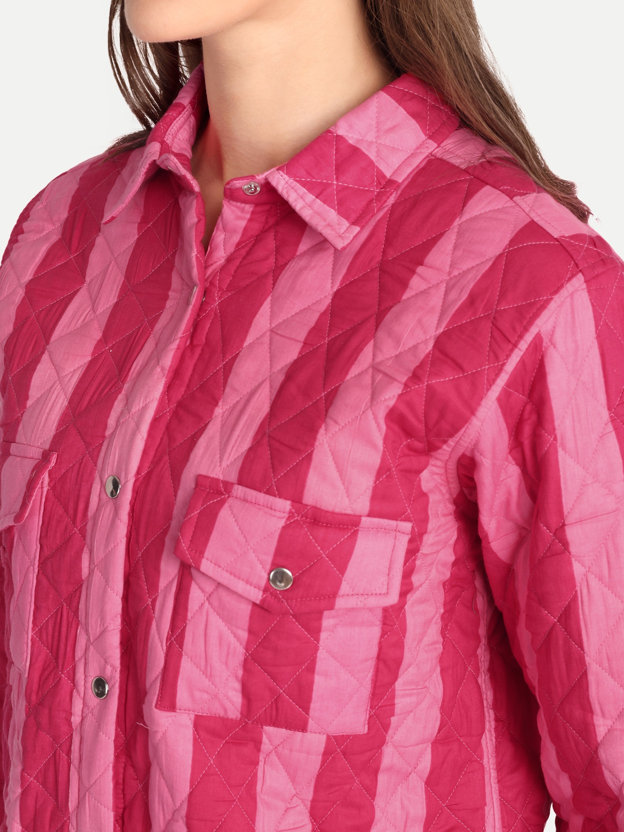 Marais Quilted Pink Stripe Jacket