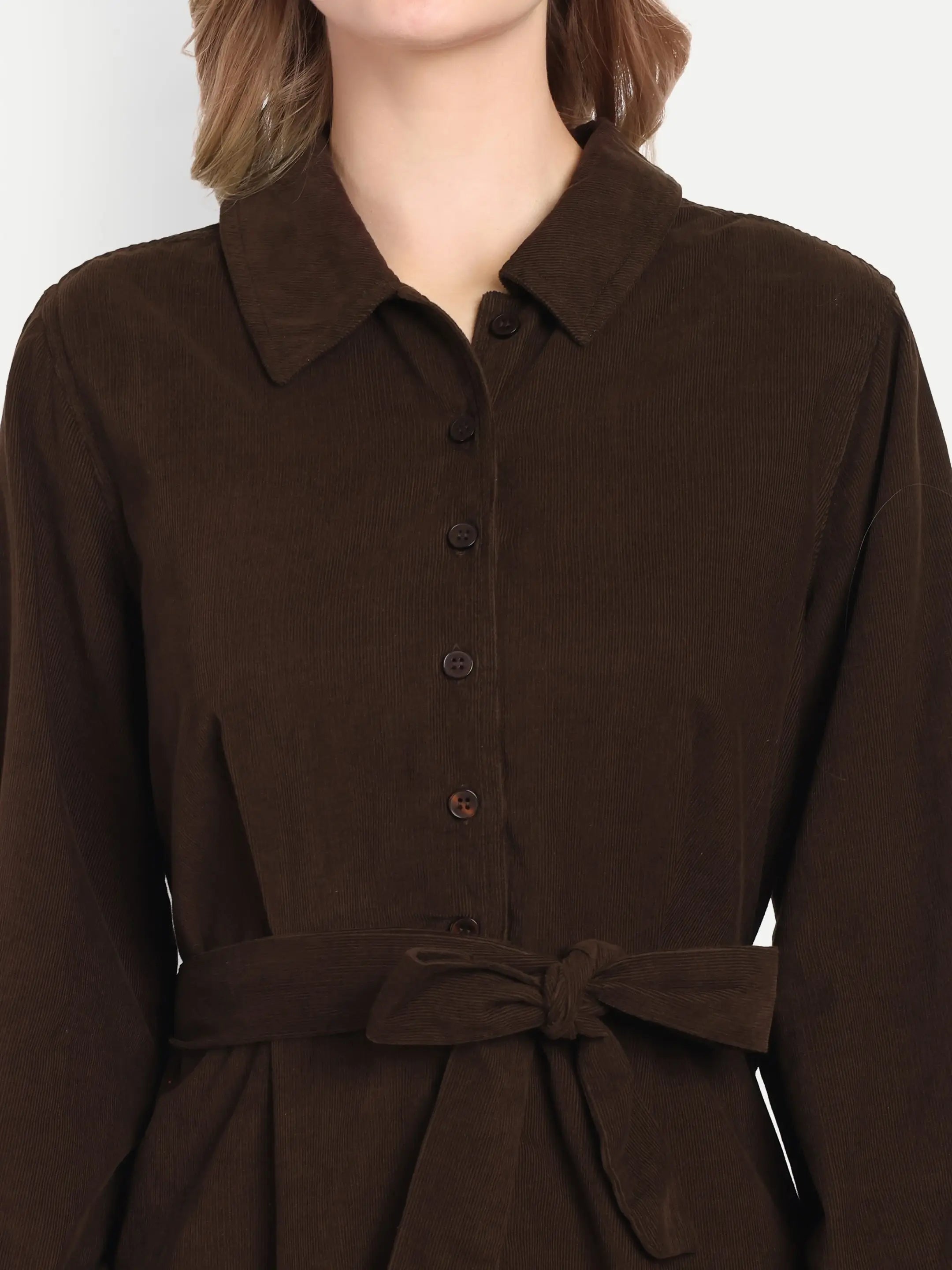 Chocolate Shirt Dress (Maxi)