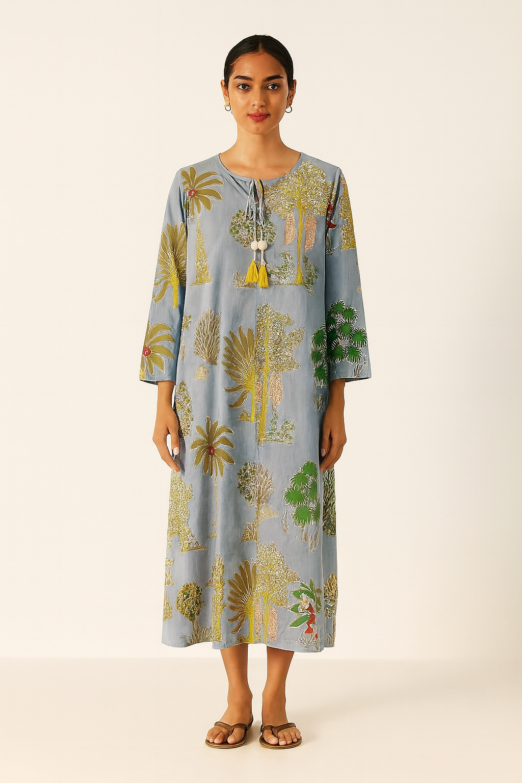 Grey Palm Kaftan