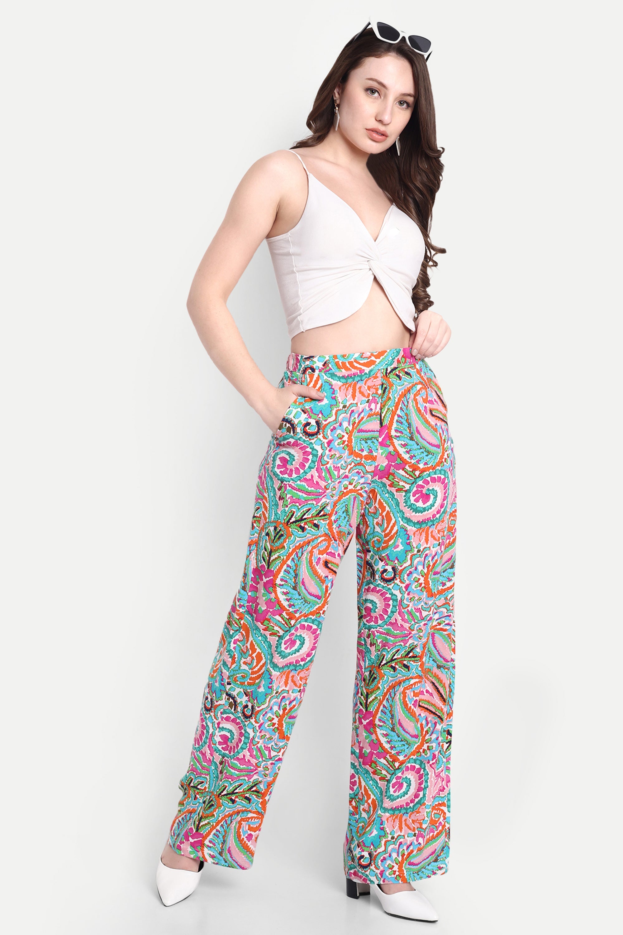 Sheryl Pants - paisley printed parallel trousers