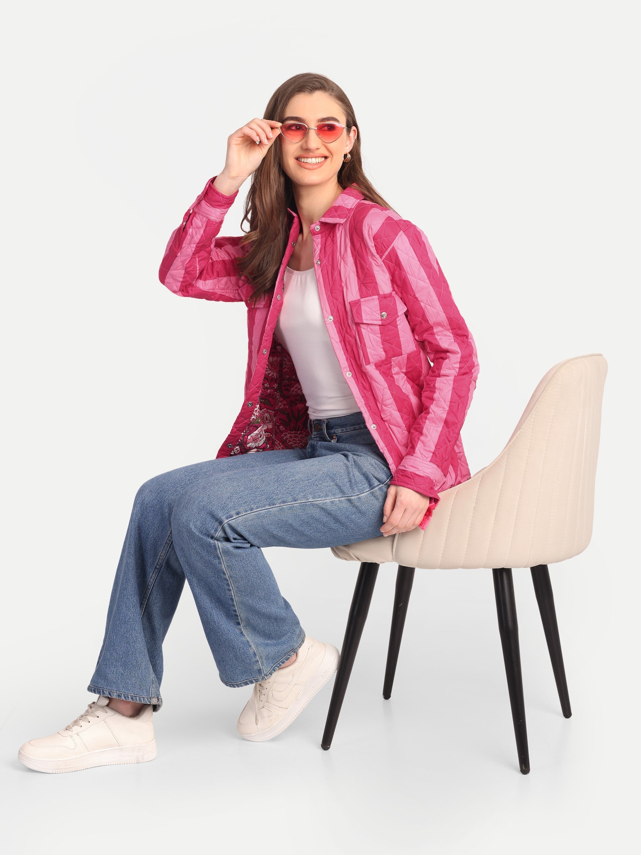 Marais Quilted Pink Stripe Jacket