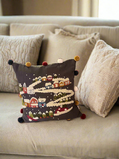 Holiday Village Pillow Cover