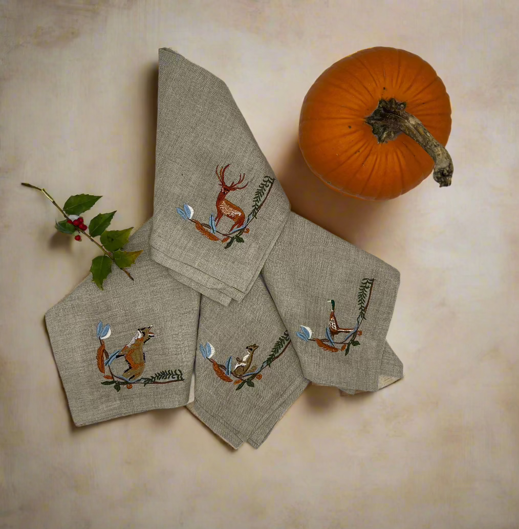 Holiday Linen Napkins - Forest Collection