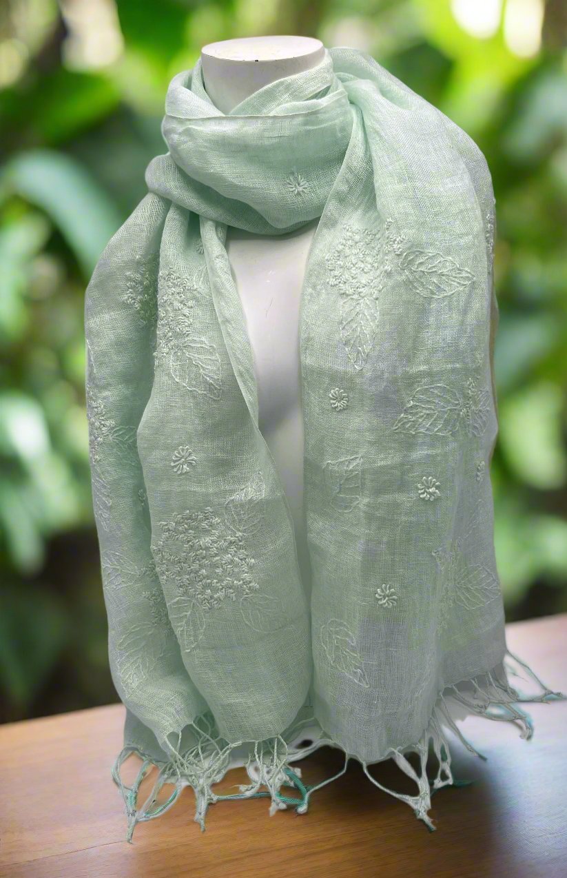 Linen Mint Scarf