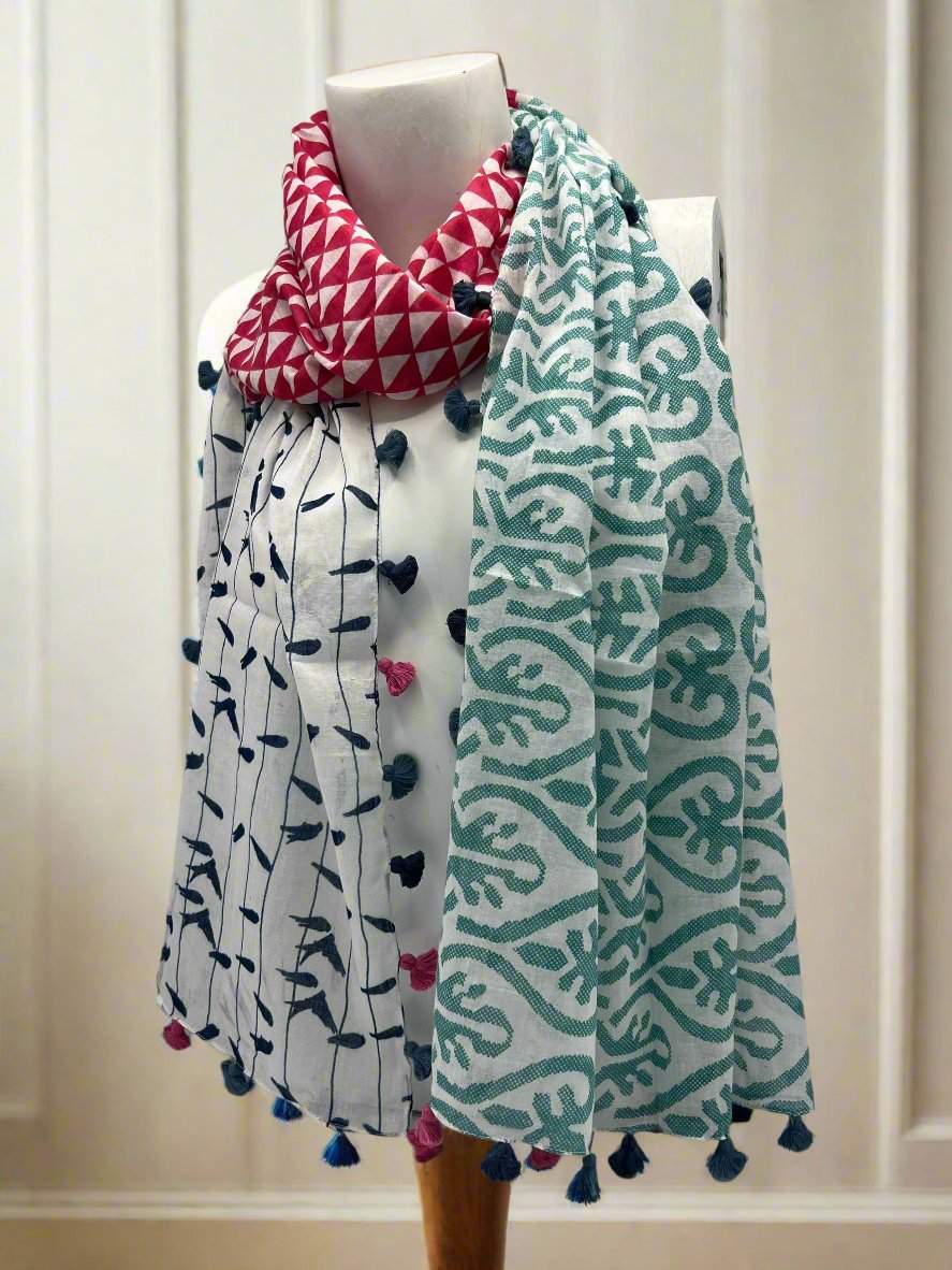 Multipattern Cotton Scarf