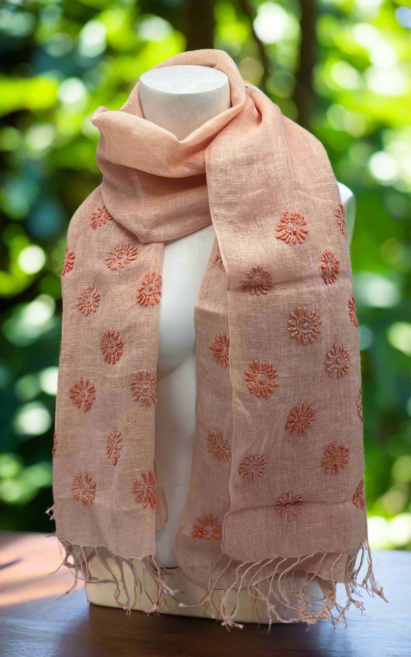 Embroidery Linen Scarf