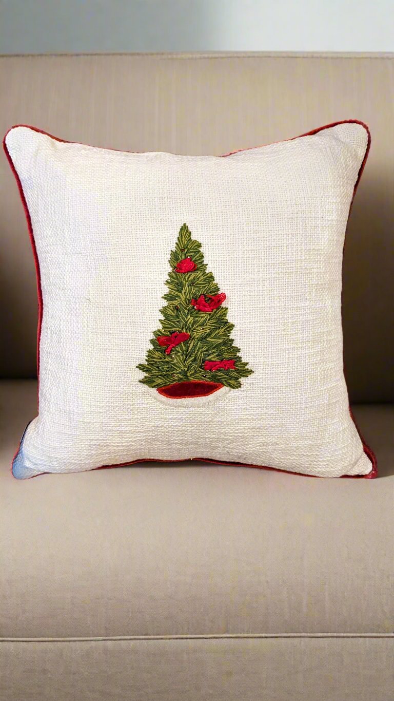 Holiday Christmas Tree Pillow Cover