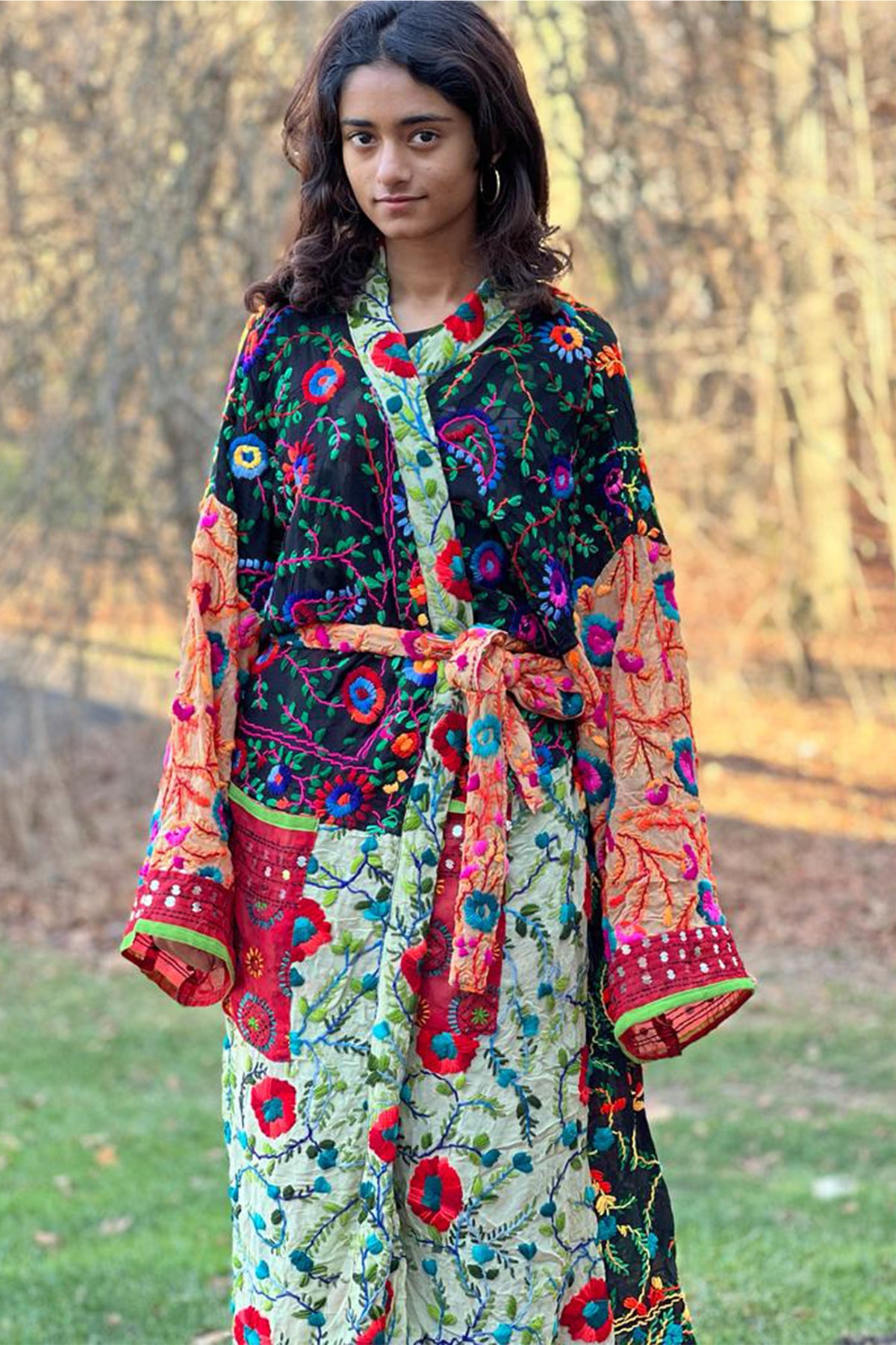 Phulkari Kimono Robe