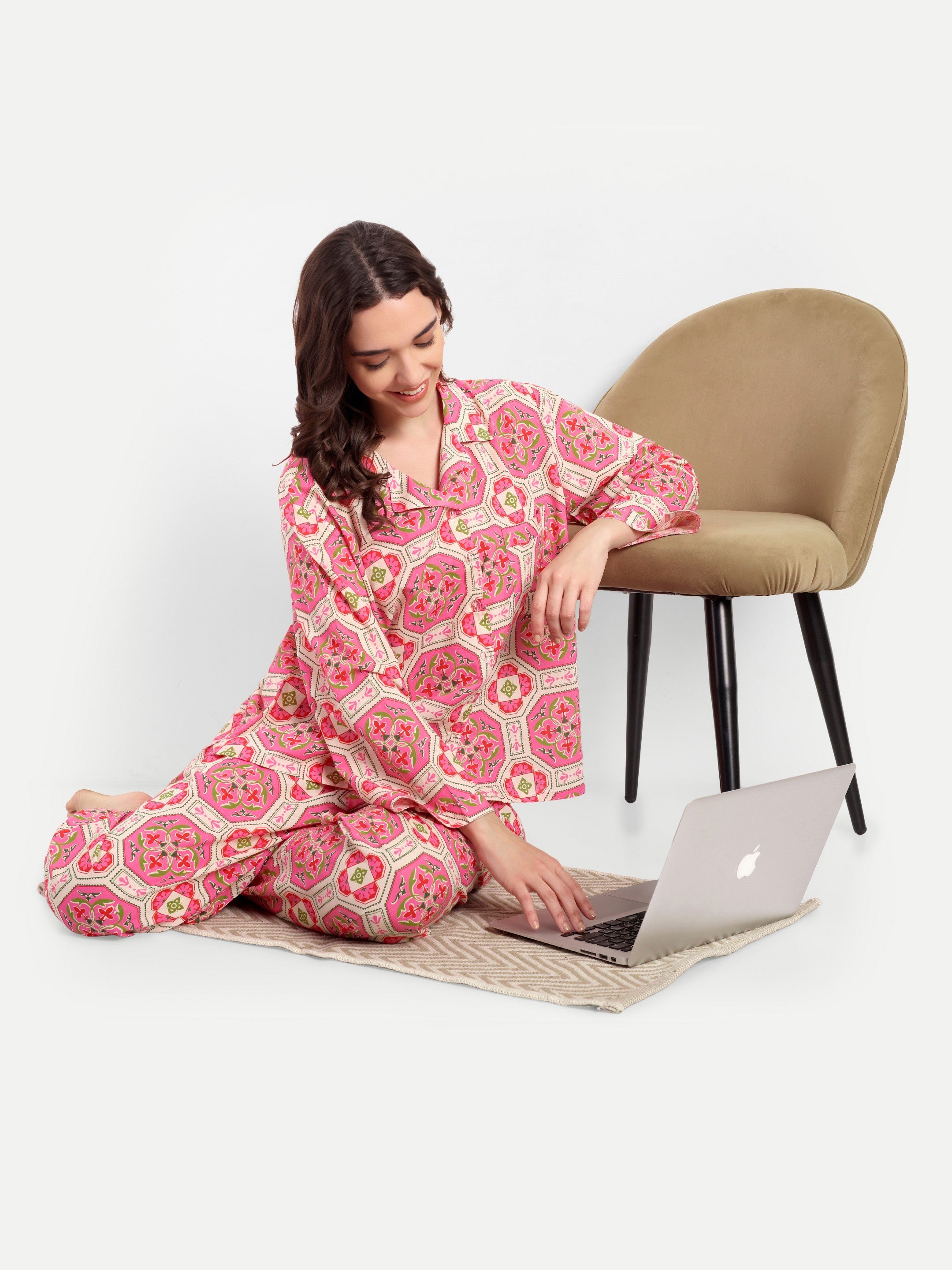 Rosé Tile Cotton PJ Set