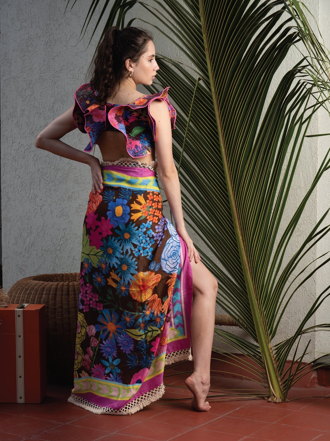 Midnight Rose Scarf Wrap Coverup 3