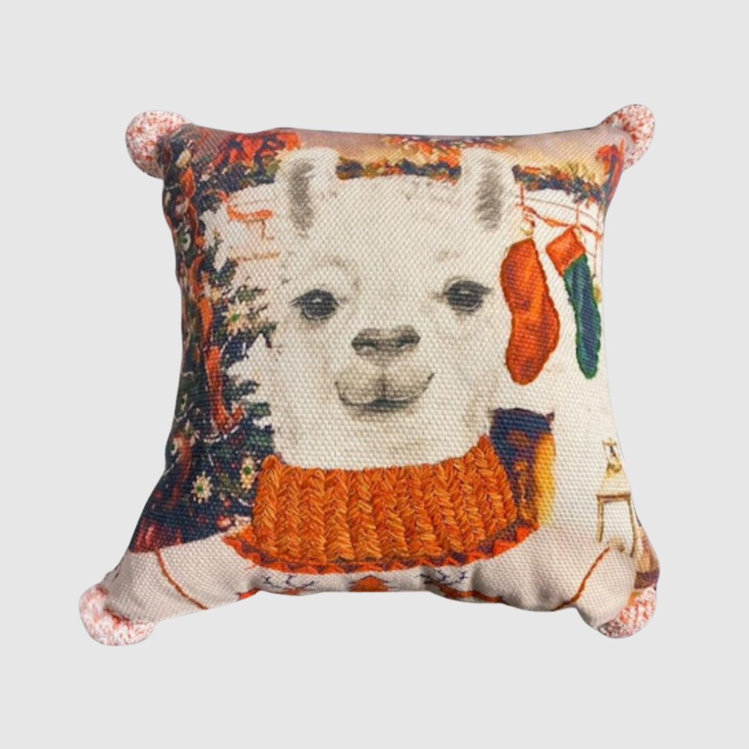 Holiday Collection Llama Pillow With Inserts