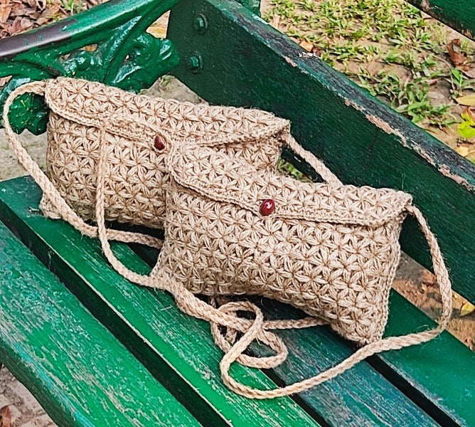 Star Stitched Jute Bag