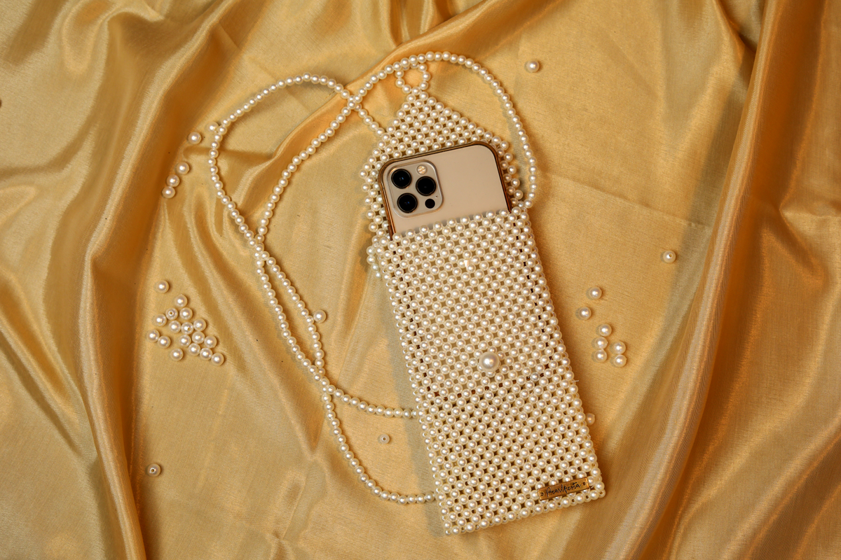 Pearl Beaded Phone Case Crossbody