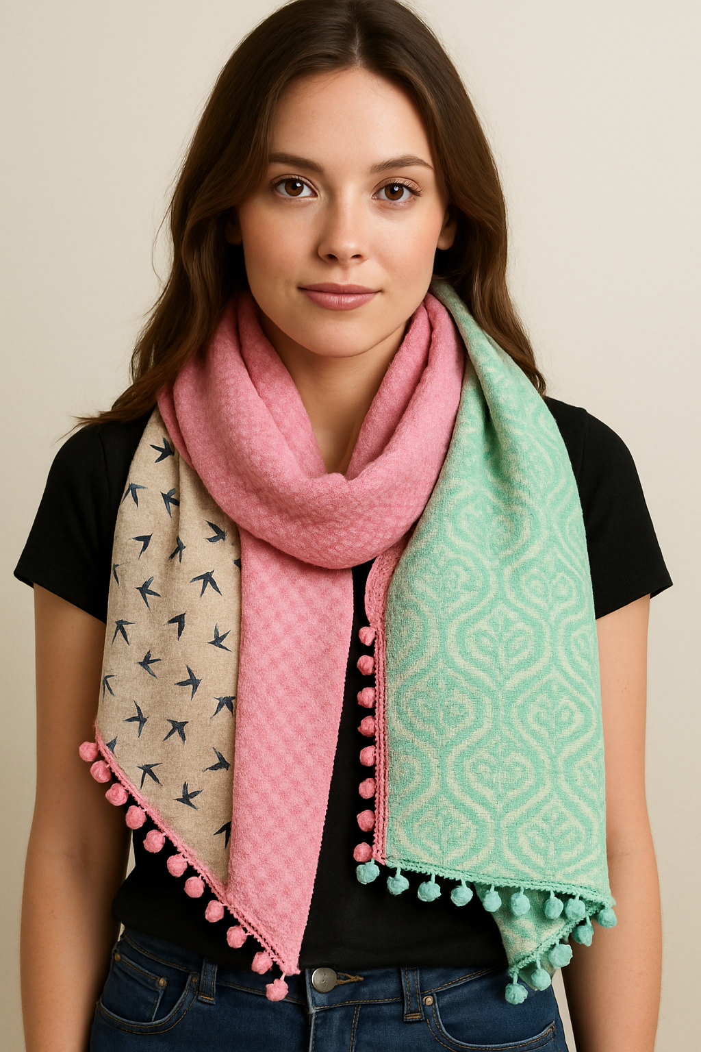 Pastel Birdy Scarf