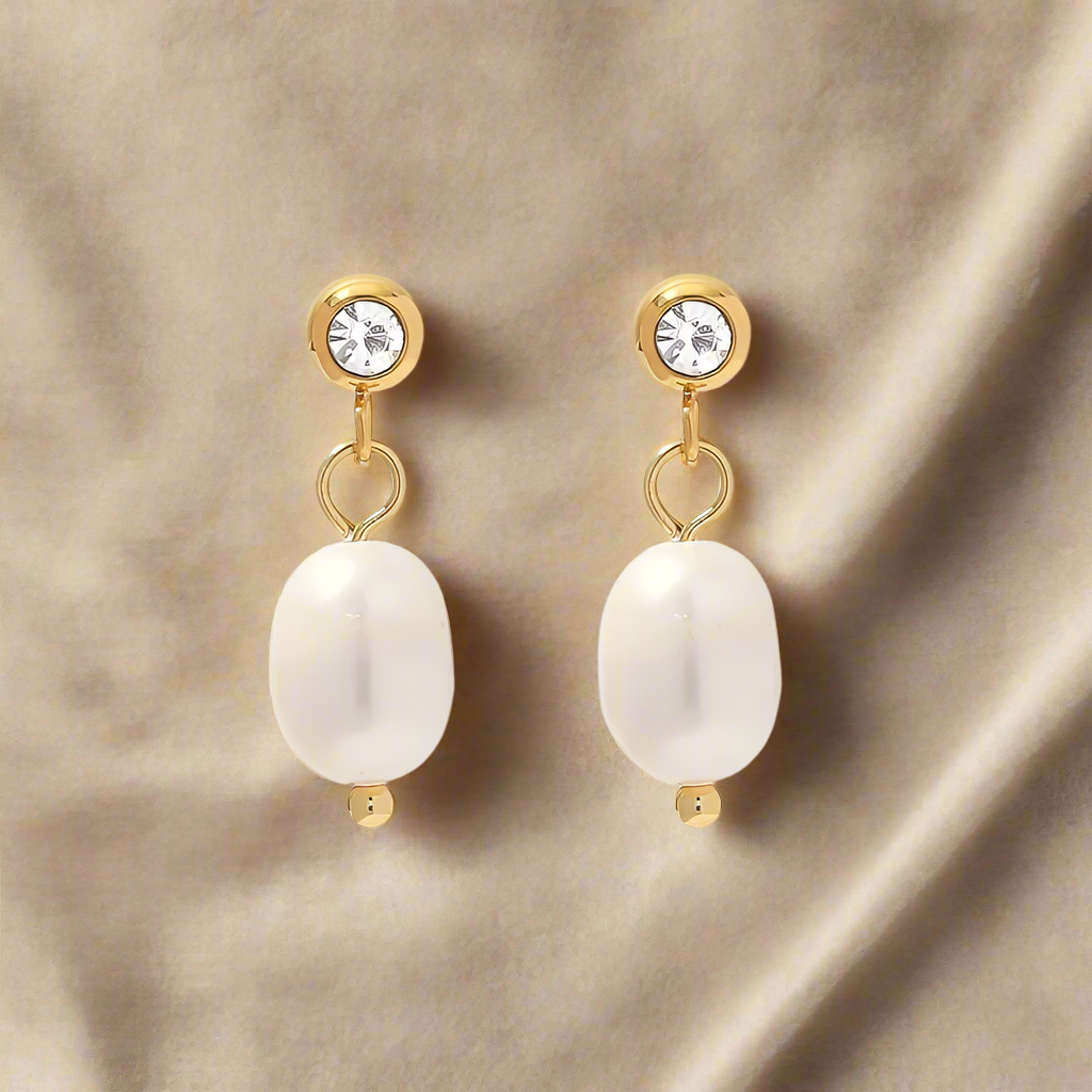 Single Stone Pearl Earrings