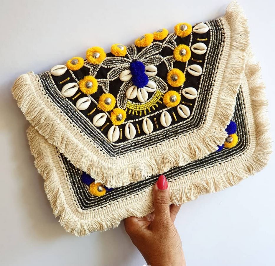 White Inception Boho Clutch