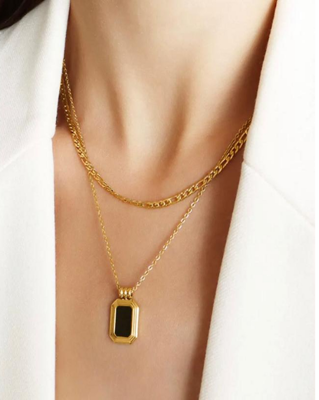 Double layered Black Necklace