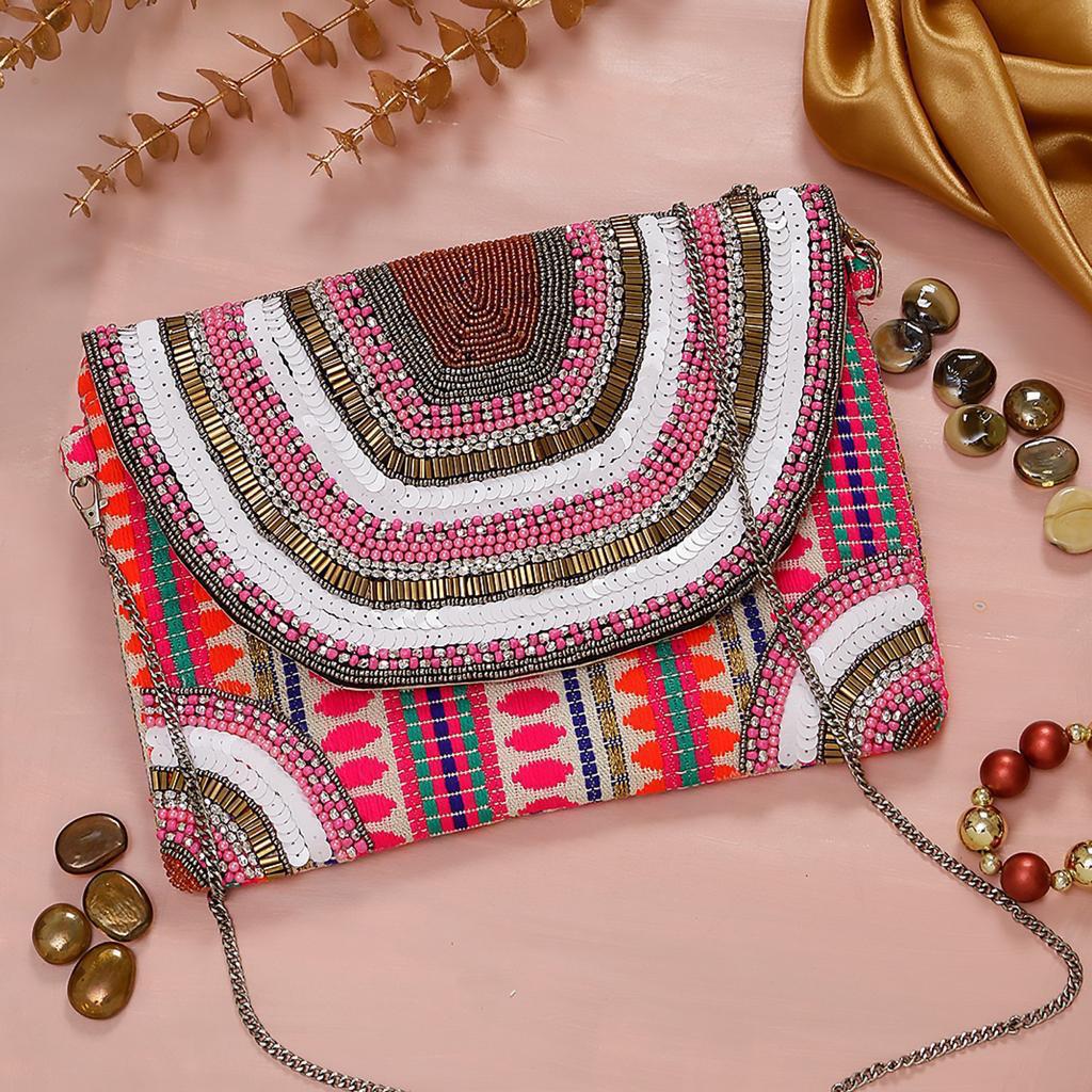 Multicolor Beaded Clutch